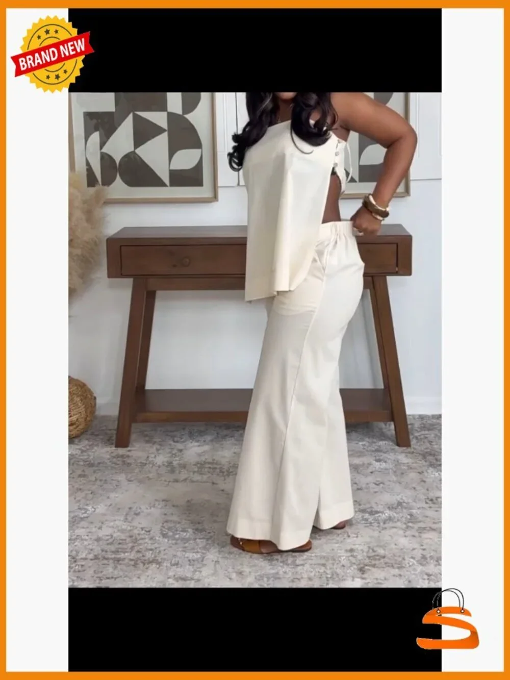 2 Piece Set Sleeveless Tank Top Wide Leg Pants Matching Summer Outfit